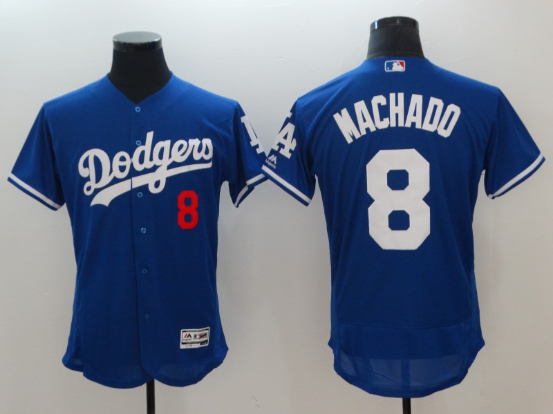 2018 Men Los Angeles Dodgers #8 Machado blue jerseys->->MLB Jersey